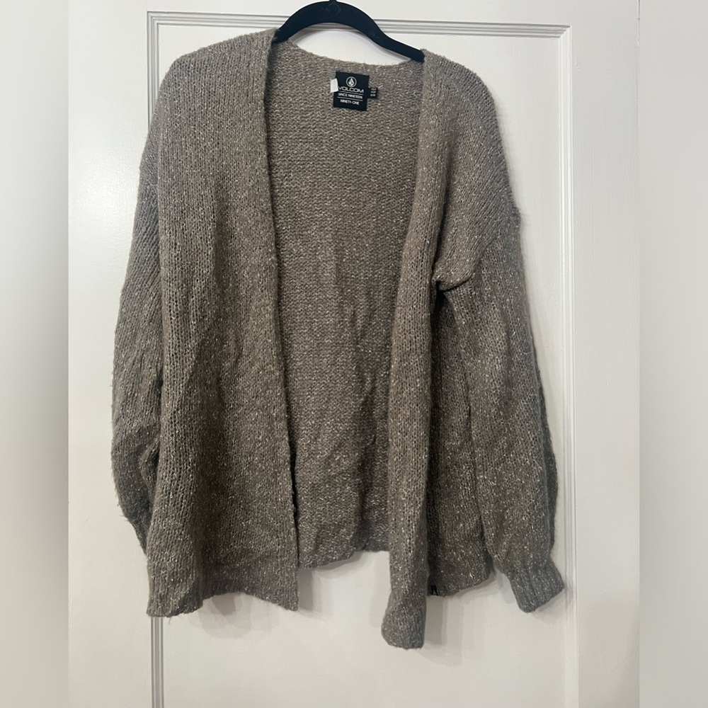 volcom grey brown Cardigan size xs/s